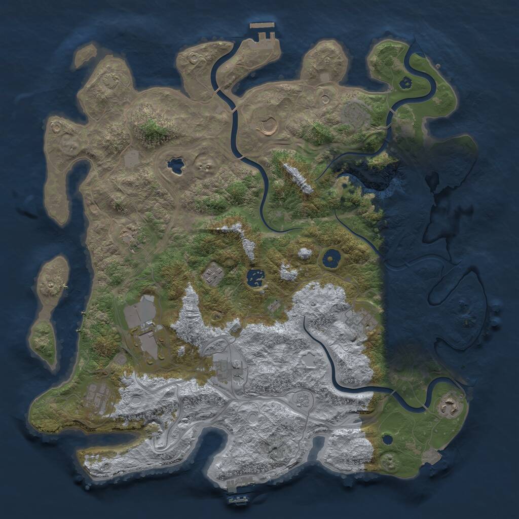 Rust Map: Procedural Map, Size: 4250, Seed: 240795709, 16 Monuments