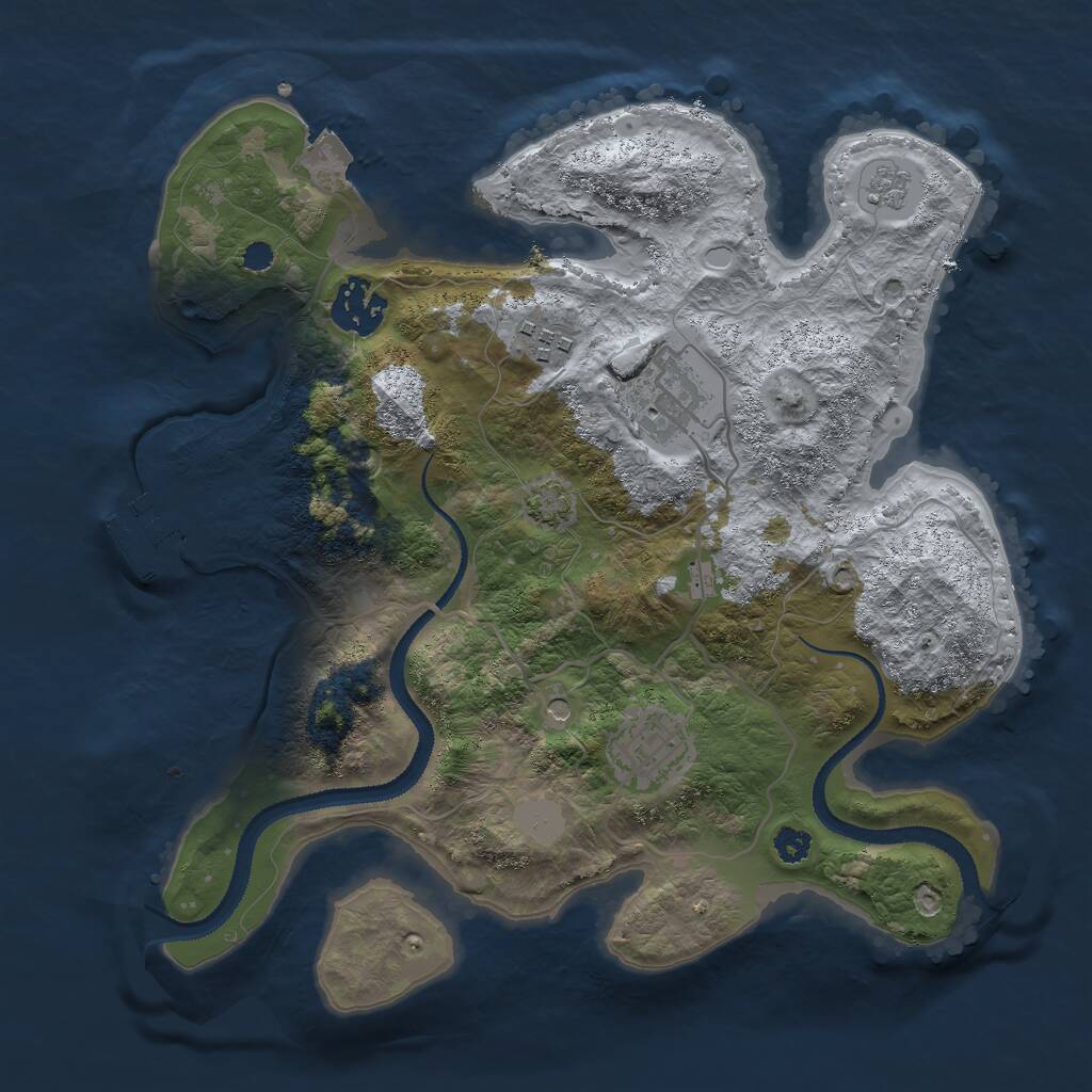 Rust Map: Procedural Map, Size: 3000, Seed: 226826258, 9 Monuments