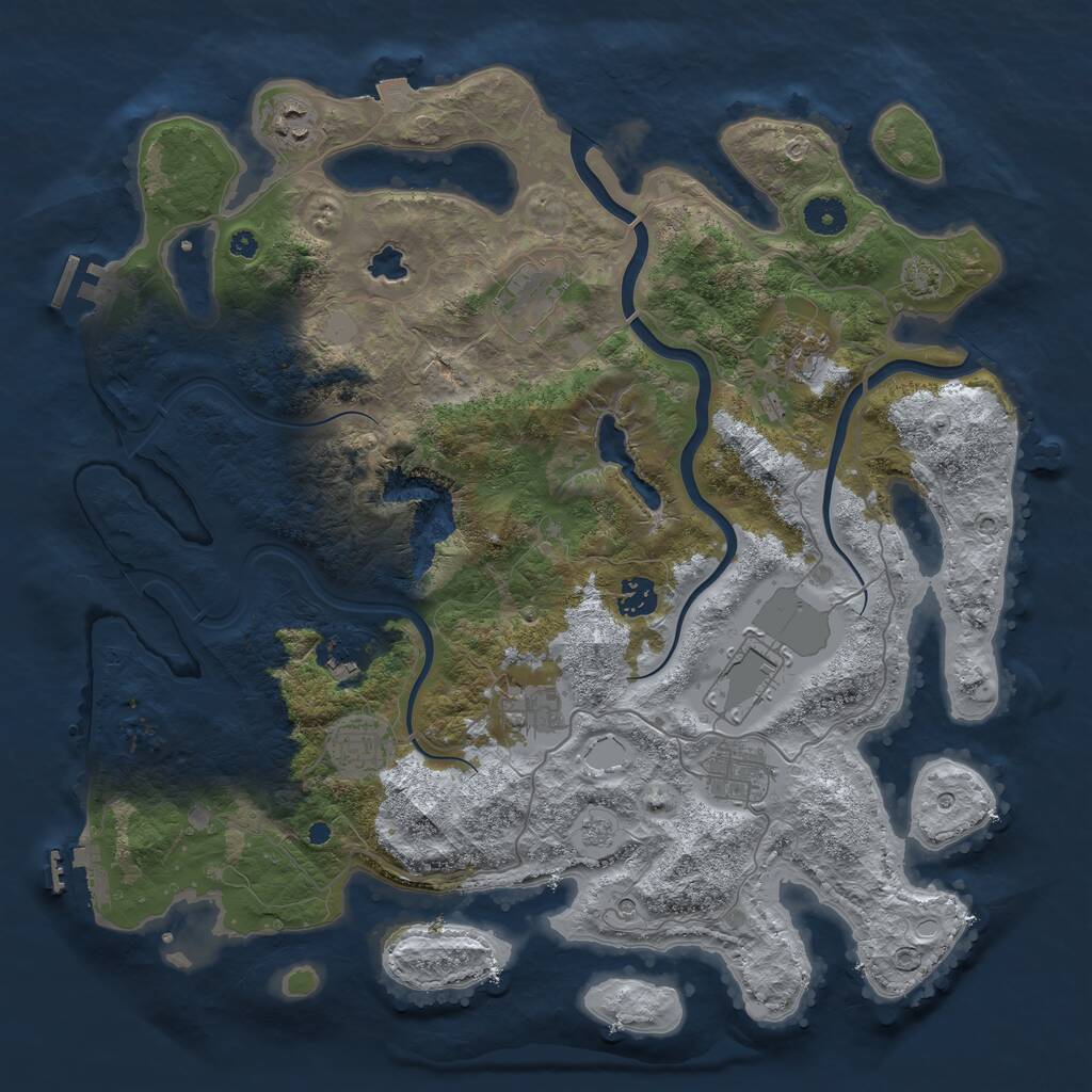 Rust Map: Procedural Map, Size: 4000, Seed: 234534, 15 Monuments