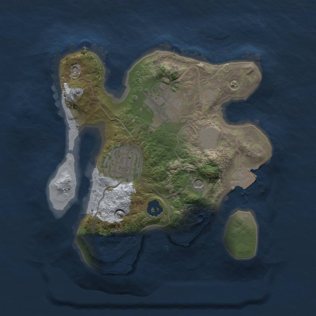 Rust Map: Procedural Map, Size: 2000, Seed: 66666, 4 Monuments