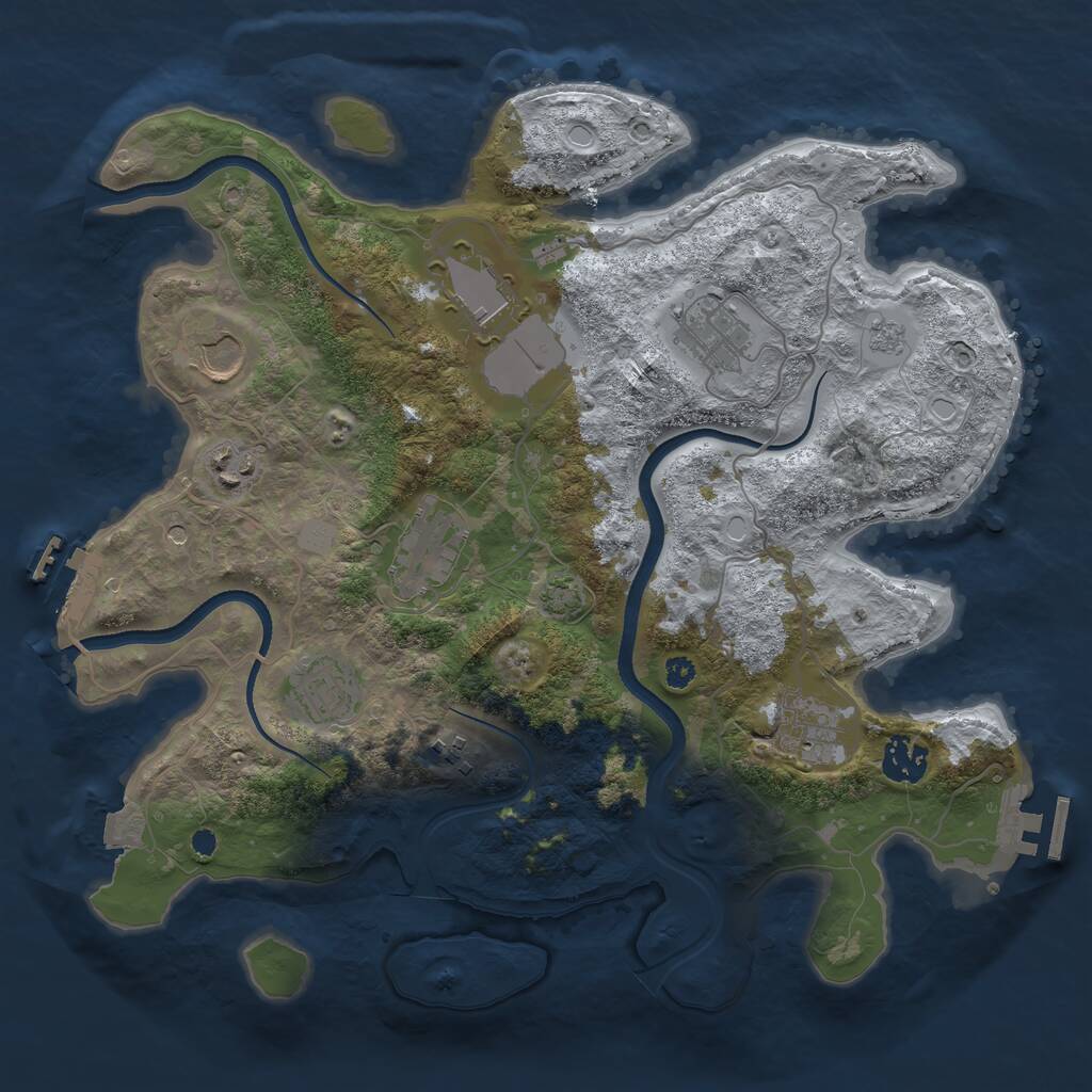 Rust Map: Procedural Map, Size: 3500, Seed: 17361, 15 Monuments