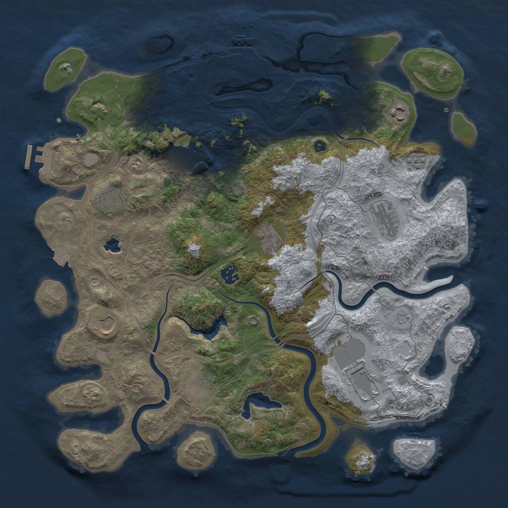 Rust Map: Procedural Map, Size: 4250, Seed: 781589566, 16 Monuments