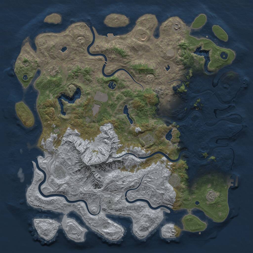 Rust Map: Procedural Map, Size: 5000, Seed: 1506865705, 16 Monuments