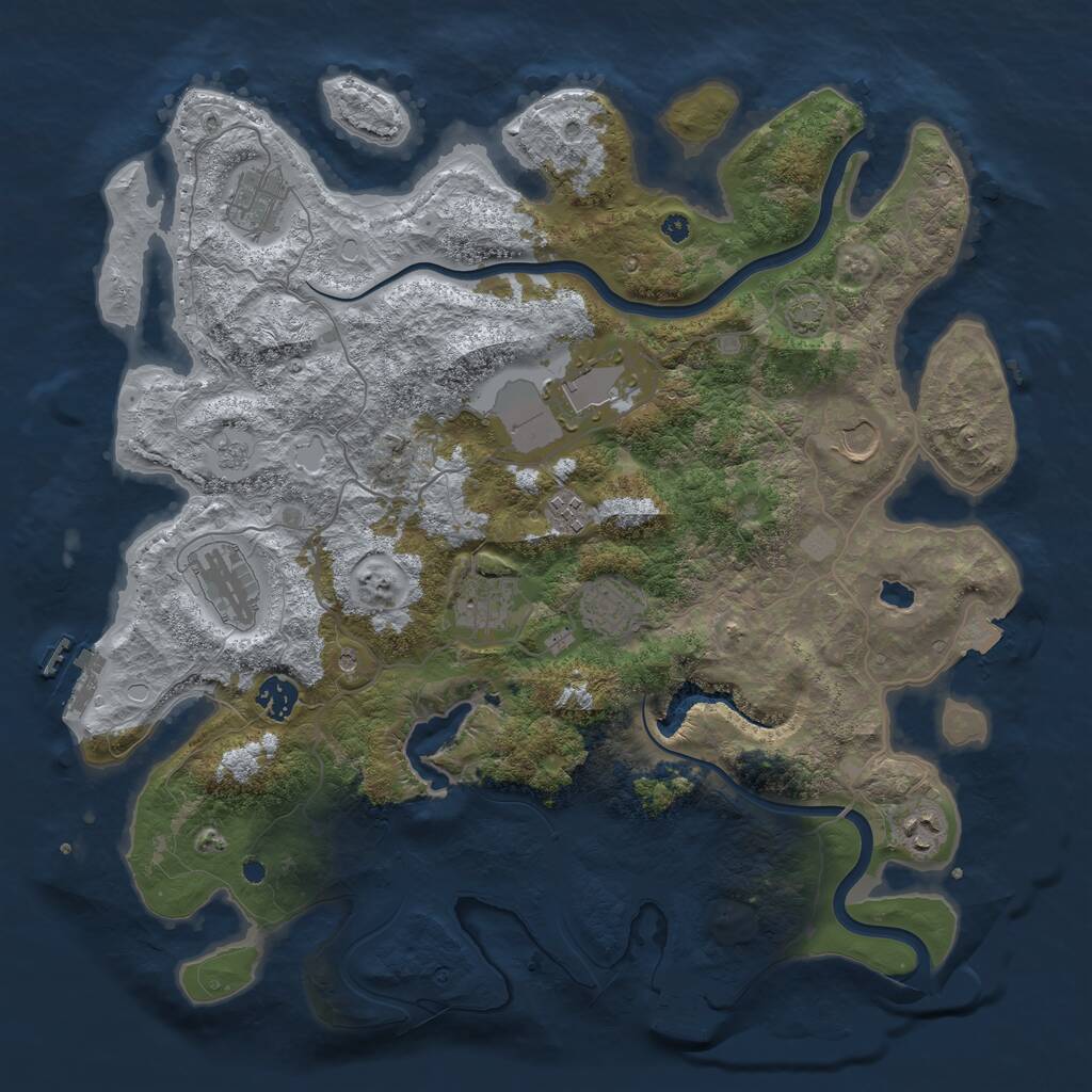 Rust Map: Procedural Map, Size: 4000, Seed: 1763164916, 15 Monuments
