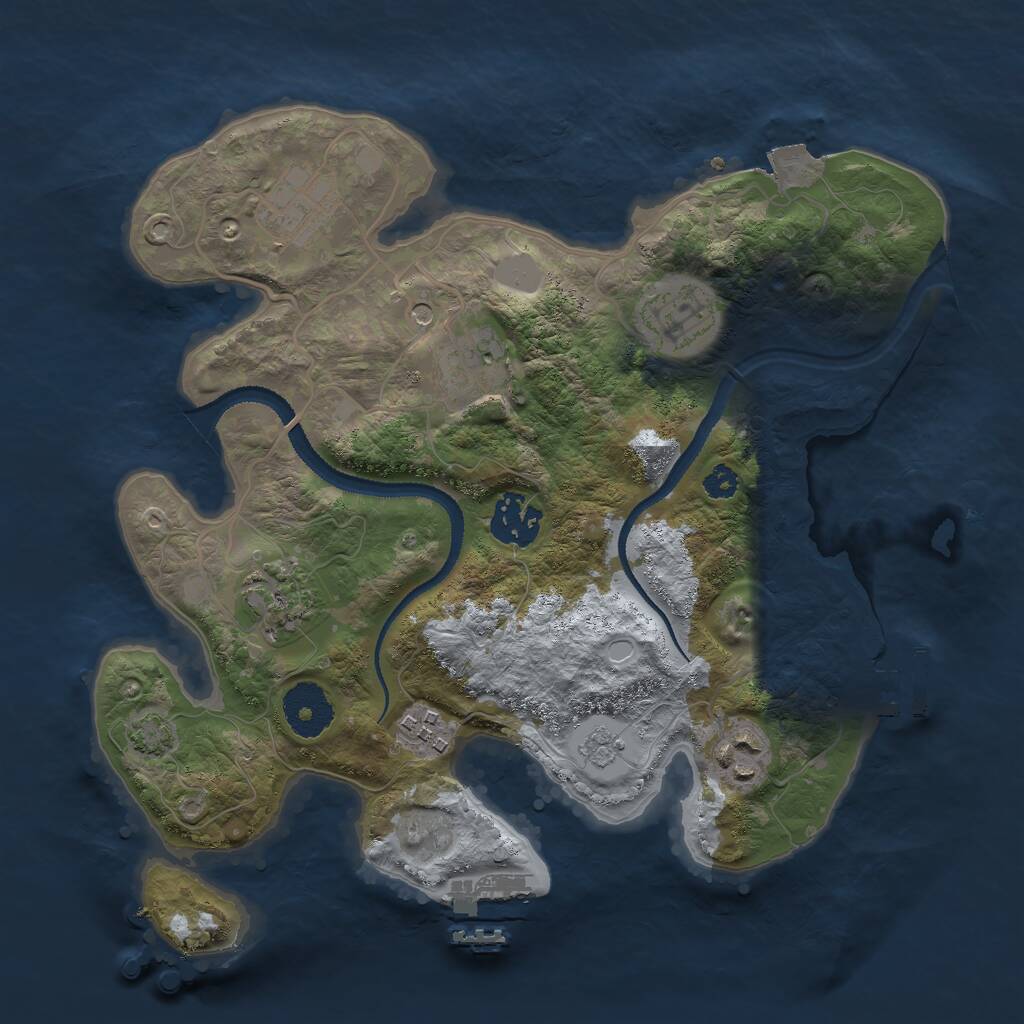 Rust Map: Procedural Map, Size: 3000, Seed: 7852031, 13 Monuments