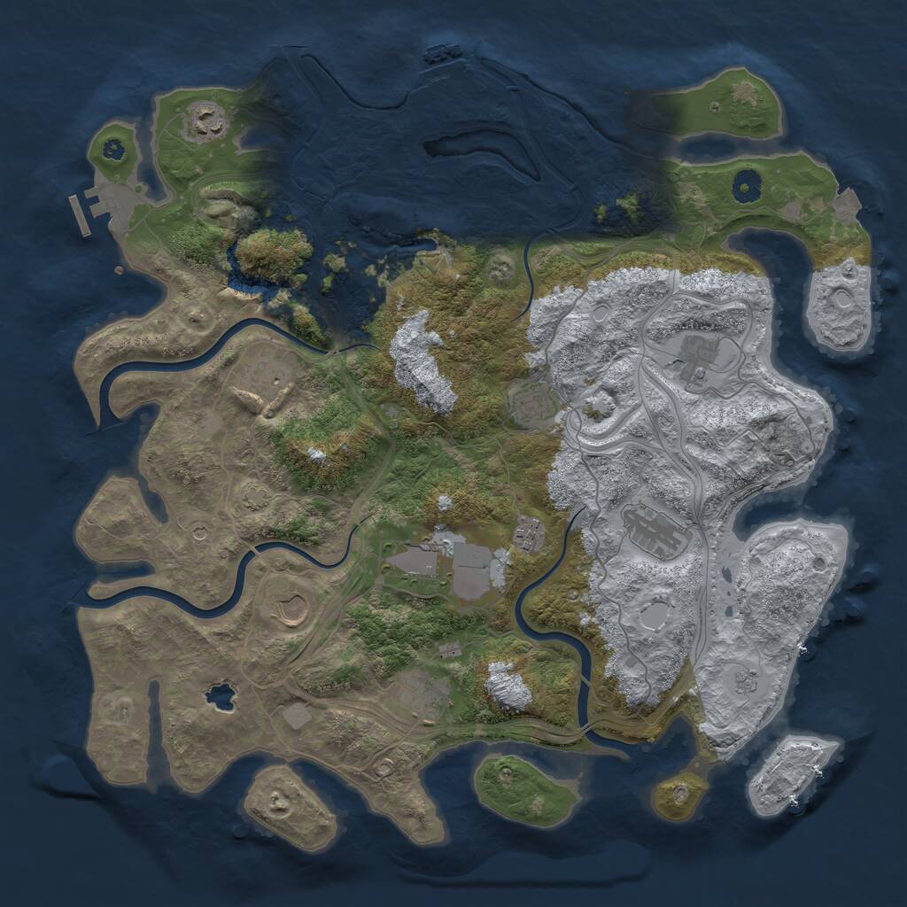 Rust Map: Procedural Map, Size: 4250, Seed: 1164399550, 15 Monuments