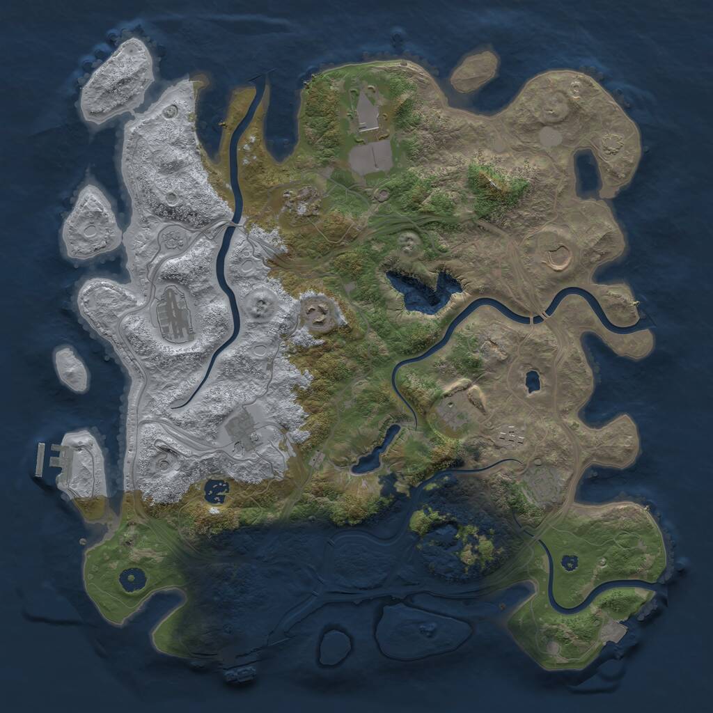 Rust Map: Procedural Map, Size: 4250, Seed: 1545970728, 16 Monuments