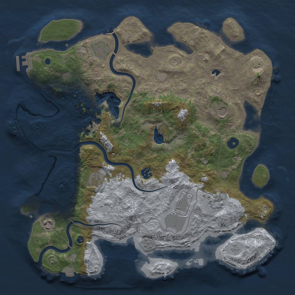 Rust Map: Procedural Map, Size: 4000, Seed: 653949896, 14 Monuments