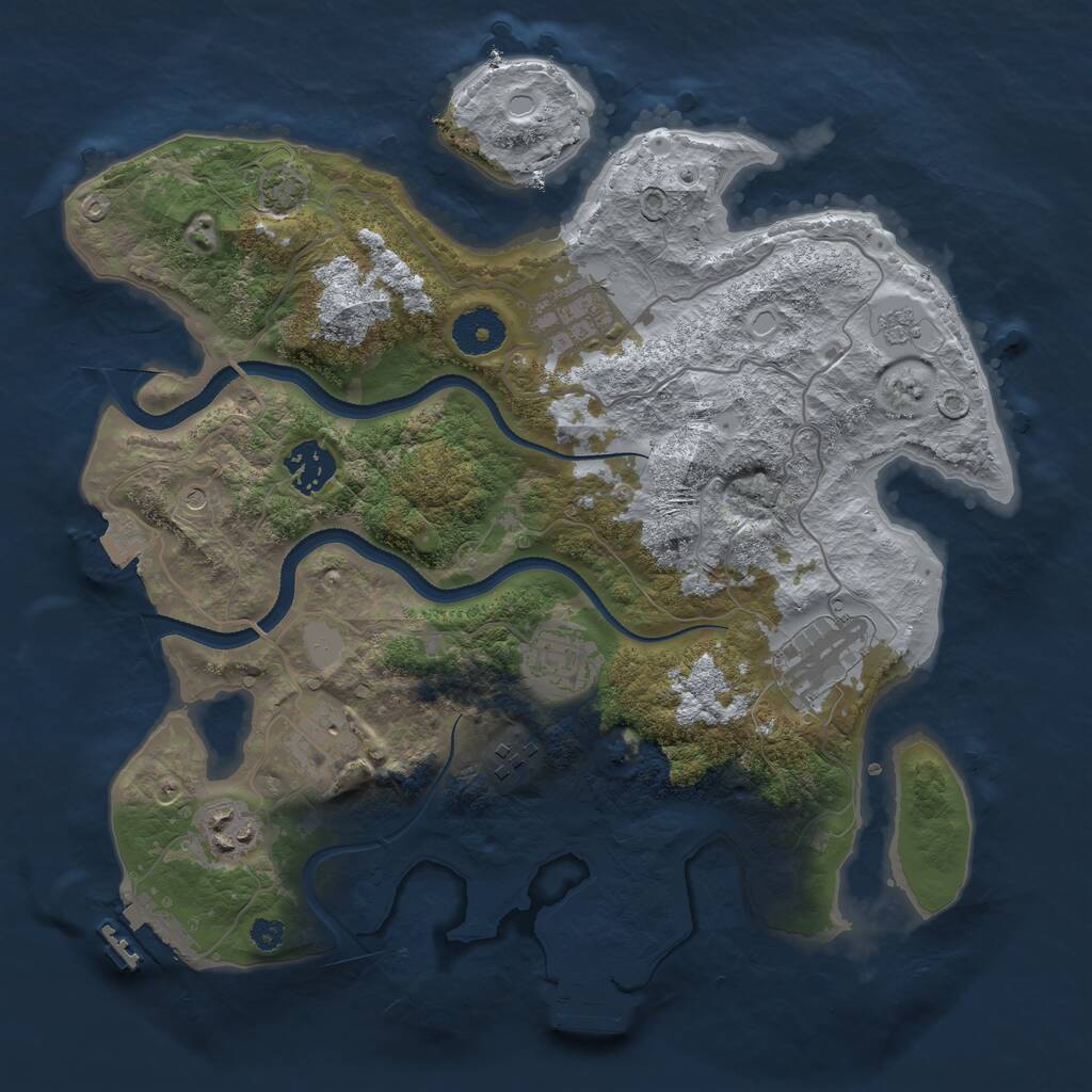 Rust Map: Procedural Map, Size: 3300, Seed: 1669440669, 13 Monuments