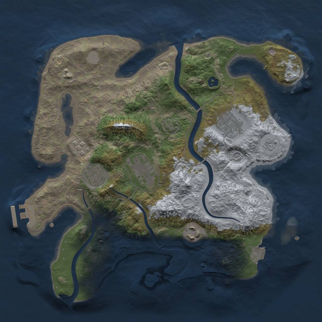Rust Map: Procedural Map, Size: 3000, Seed: 781234, 10 Monuments