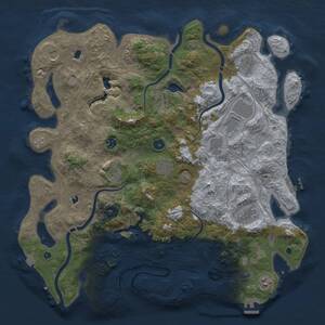 Thumbnail Rust Map: Procedural Map, Size: 4500, Seed: 334308716, 16 Monuments