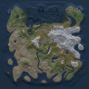 Thumbnail Rust Map: Procedural Map, Size: 4000, Seed: 710263321, 14 Monuments