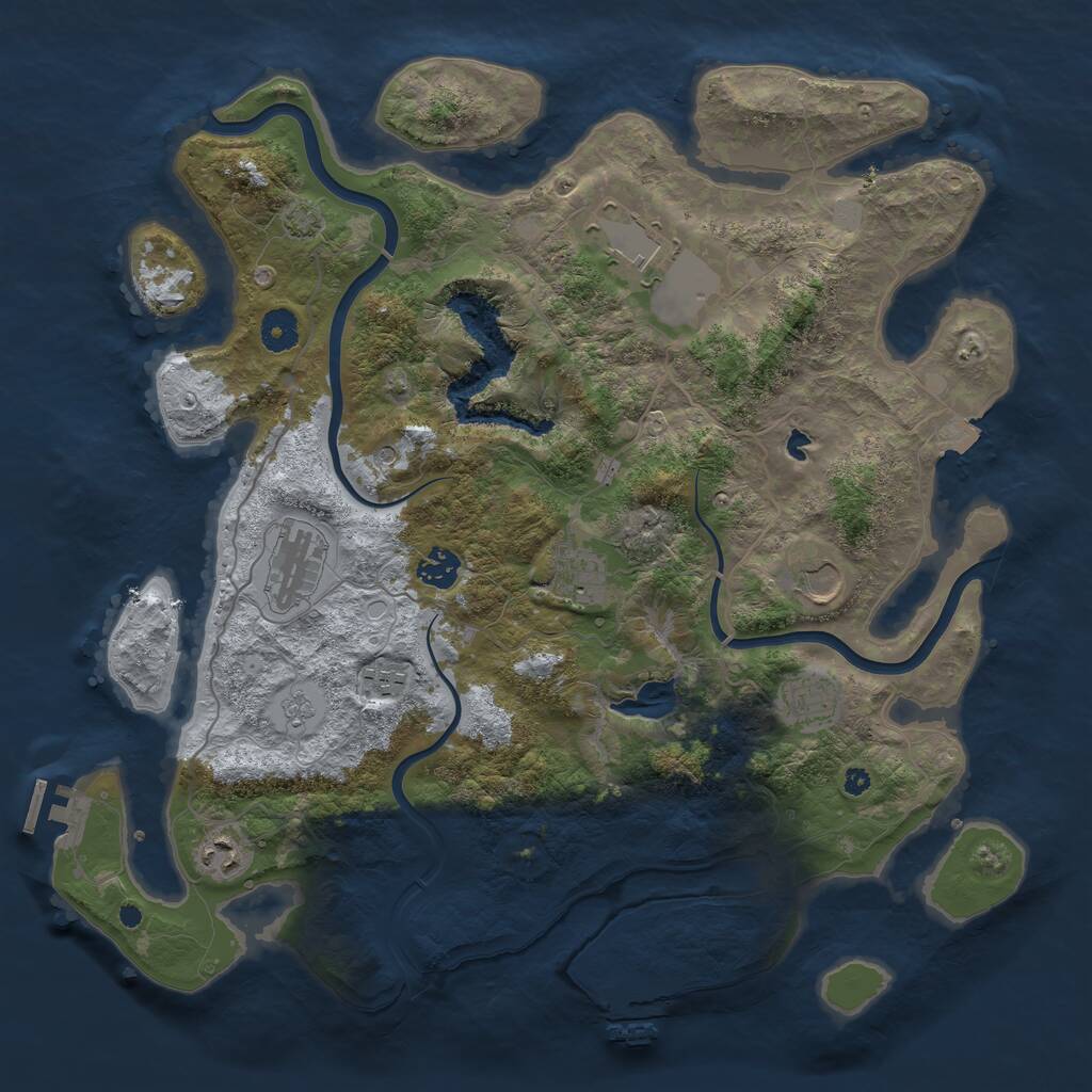 Rust Map: Procedural Map, Size: 4000, Seed: 67751236, 14 Monuments