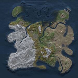 Thumbnail Rust Map: Procedural Map, Size: 3500, Seed: 1484658298, 13 Monuments