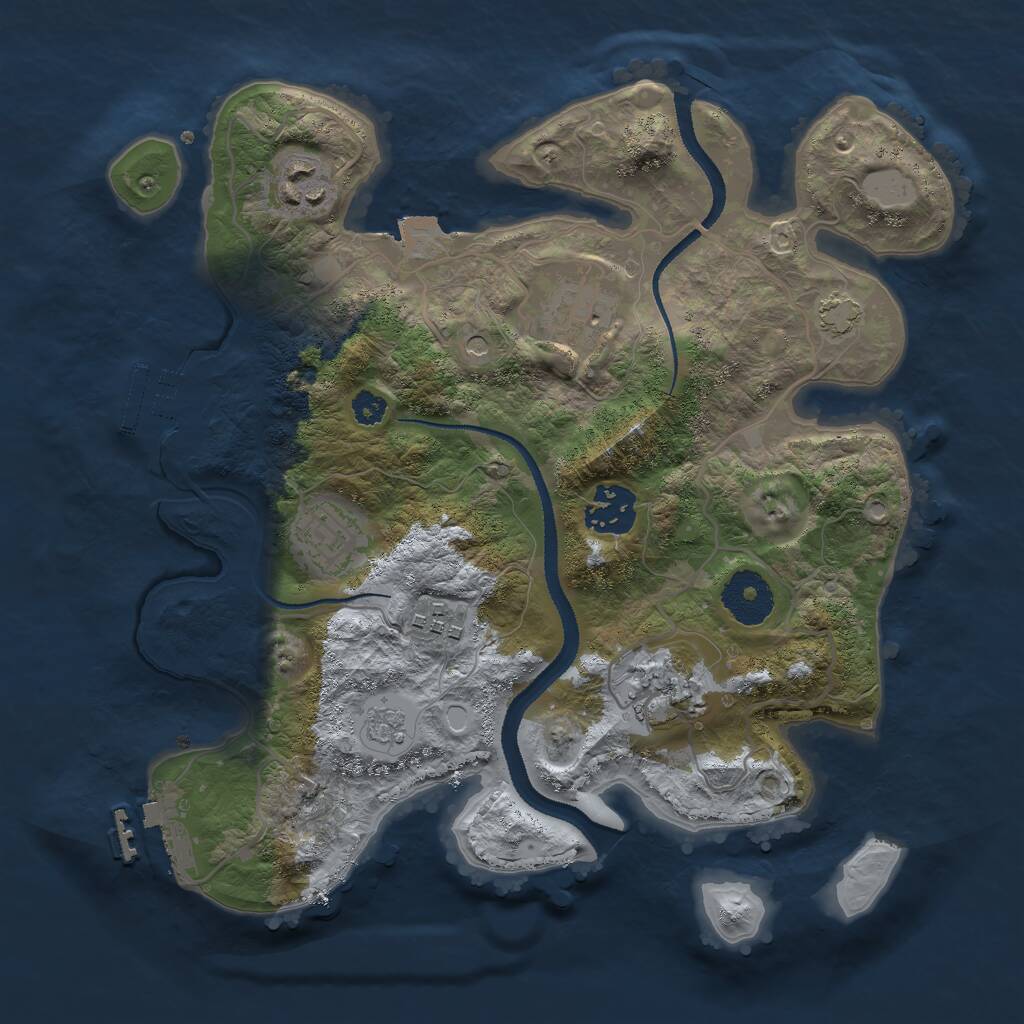 Rust Map: Procedural Map, Size: 3000, Seed: 93526673, 12 Monuments