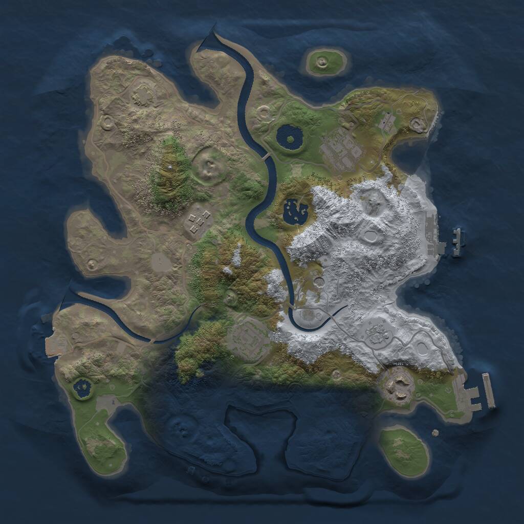 Rust Map: Procedural Map, Size: 3000, Seed: 85439273, 11 Monuments