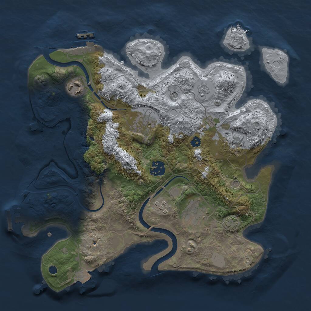 Rust Map: Procedural Map, Size: 3000, Seed: 21385, 12 Monuments