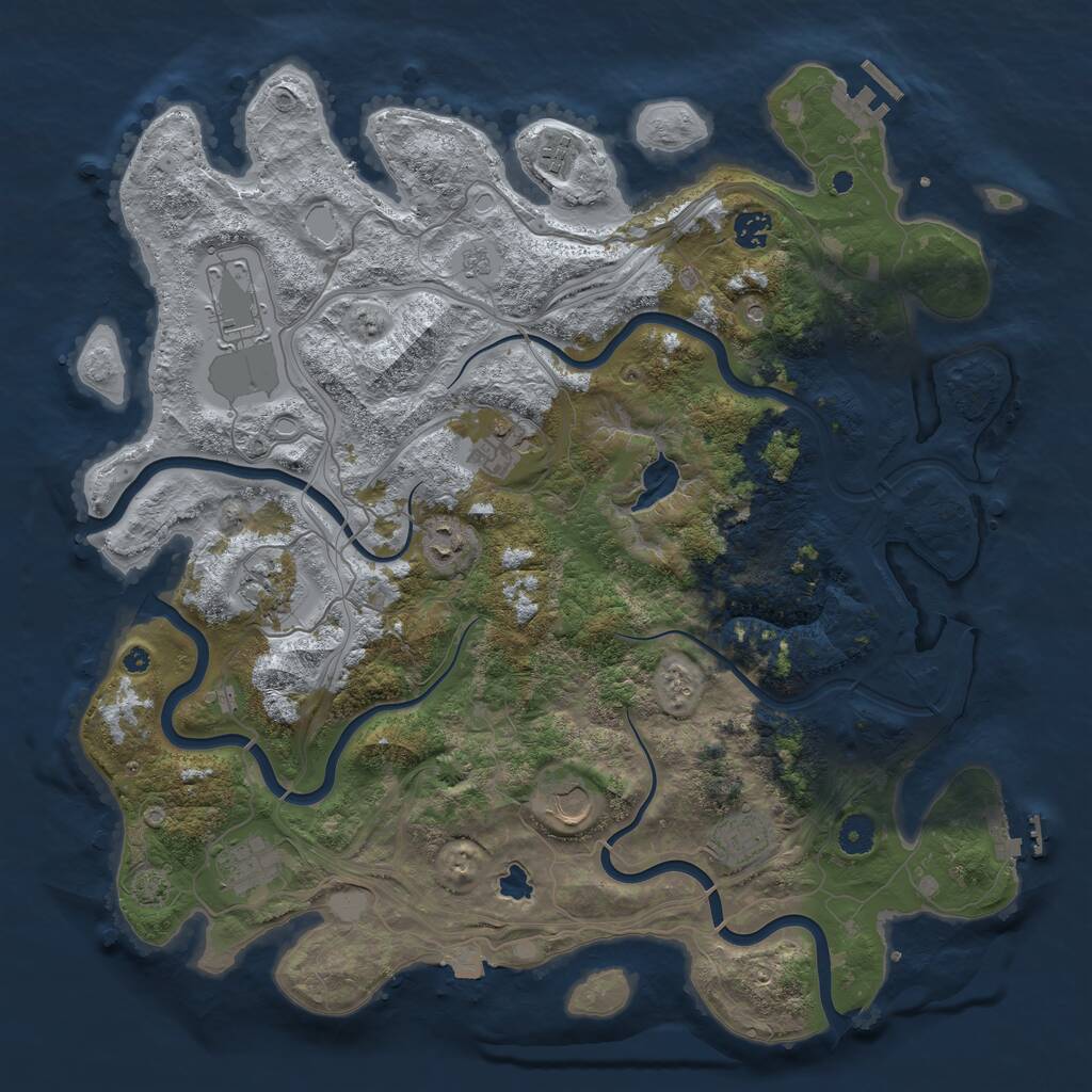 Rust Map: Procedural Map, Size: 4250, Seed: 1256915893, 15 Monuments