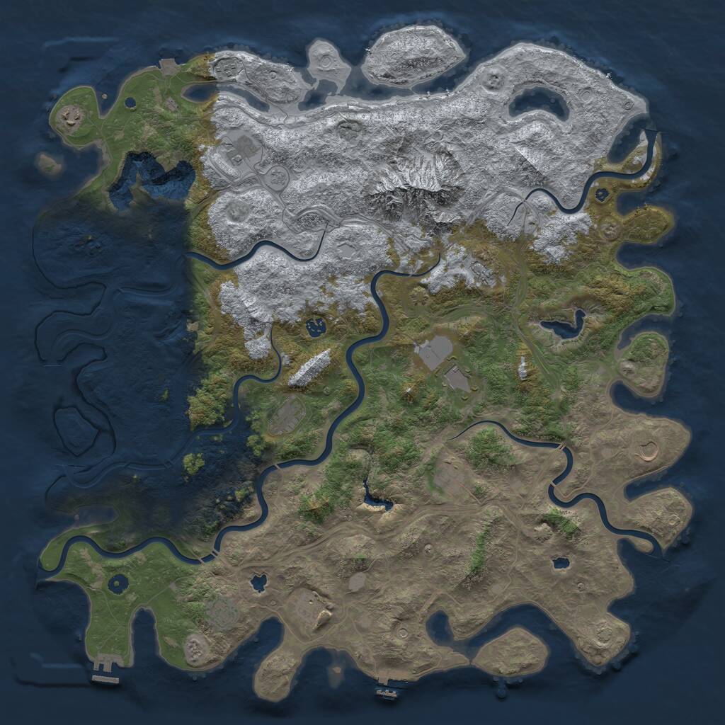 Rust Map: Procedural Map, Size: 5500, Seed: 72879738, 17 Monuments