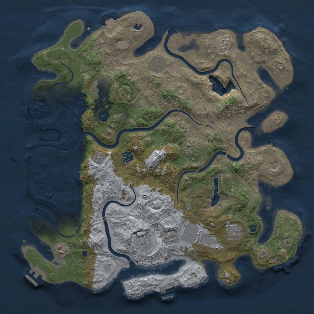 Rust Map: Procedural Map, Size: 4250, Seed: 573648148, 16 Monuments