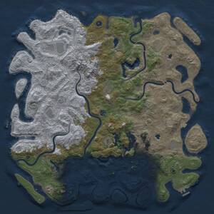 Thumbnail Rust Map: Procedural Map, Size: 5500, Seed: 1234580, 17 Monuments