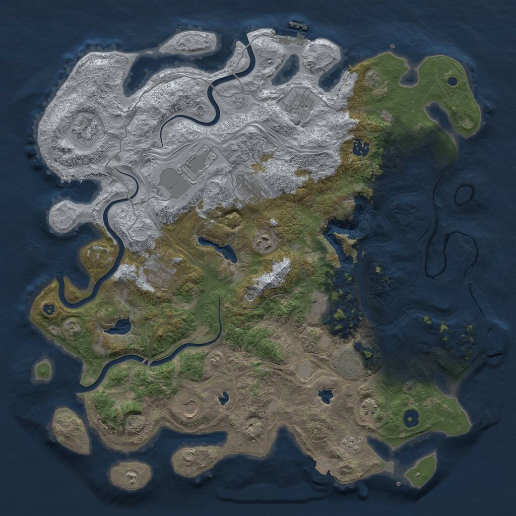 Rust Map: Procedural Map, Size: 4500, Seed: 346573, 17 Monuments