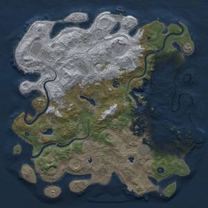 Thumbnail Rust Map: Procedural Map, Size: 4500, Seed: 346573, 16 Monuments