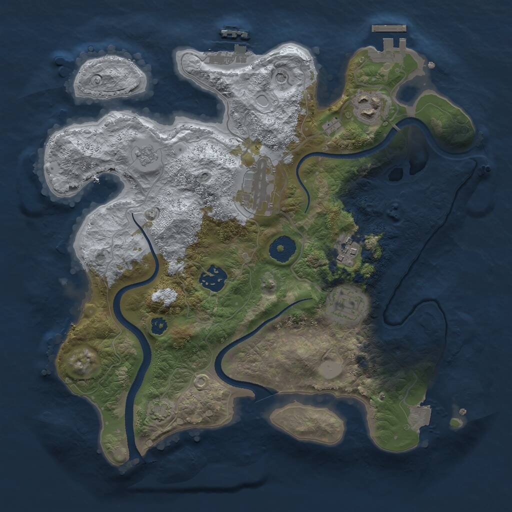Rust Map: Procedural Map, Size: 3000, Seed: 10729, 11 Monuments