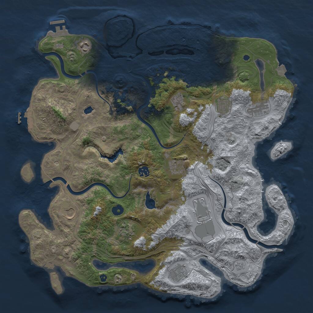 Rust Map: Procedural Map, Size: 4250, Seed: 509751740, 17 Monuments