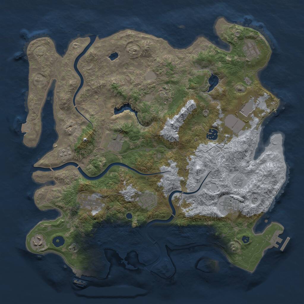 Rust Map: Procedural Map, Size: 4000, Seed: 90261760, 16 Monuments