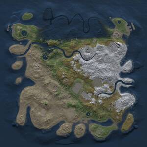 Thumbnail Rust Map: Procedural Map, Size: 3750, Seed: 47927913, 15 Monuments