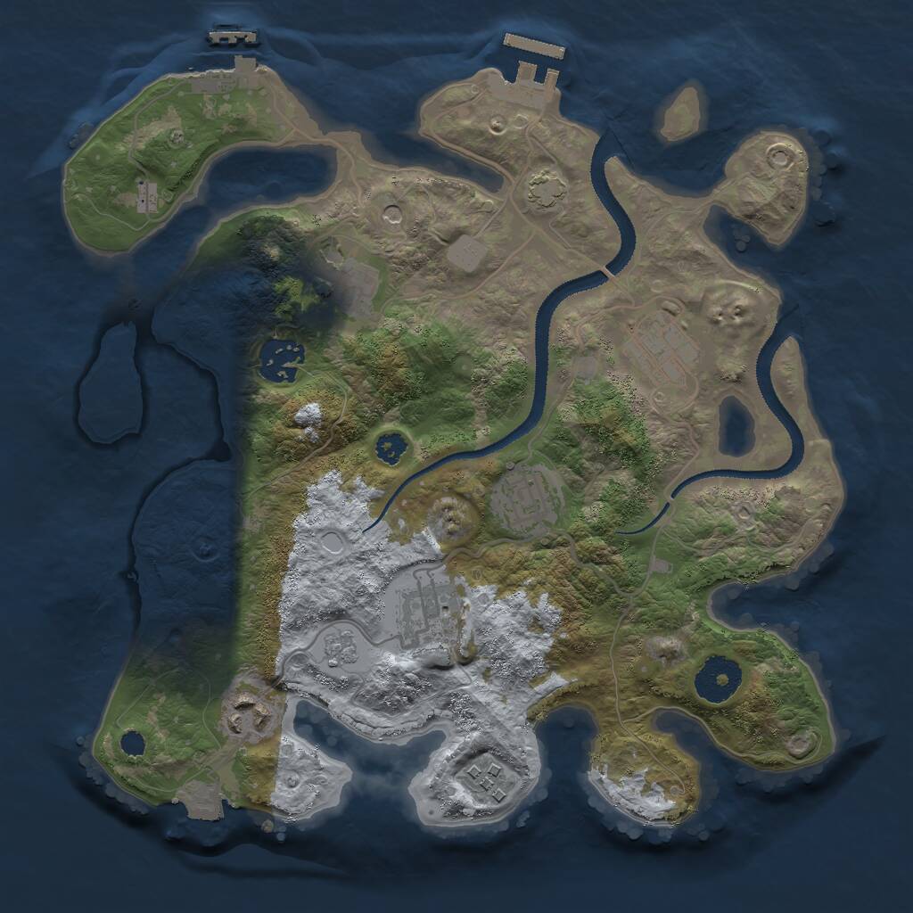 Rust Map: Procedural Map, Size: 3000, Seed: 326709404, 13 Monuments