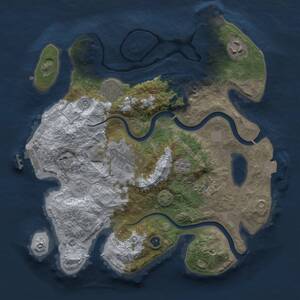 Thumbnail Rust Map: Procedural Map, Size: 3000, Seed: 348025289, 11 Monuments