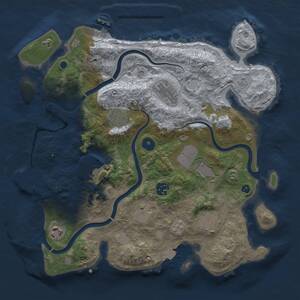 Thumbnail Rust Map: Procedural Map, Size: 3500, Seed: 1969377595, 15 Monuments