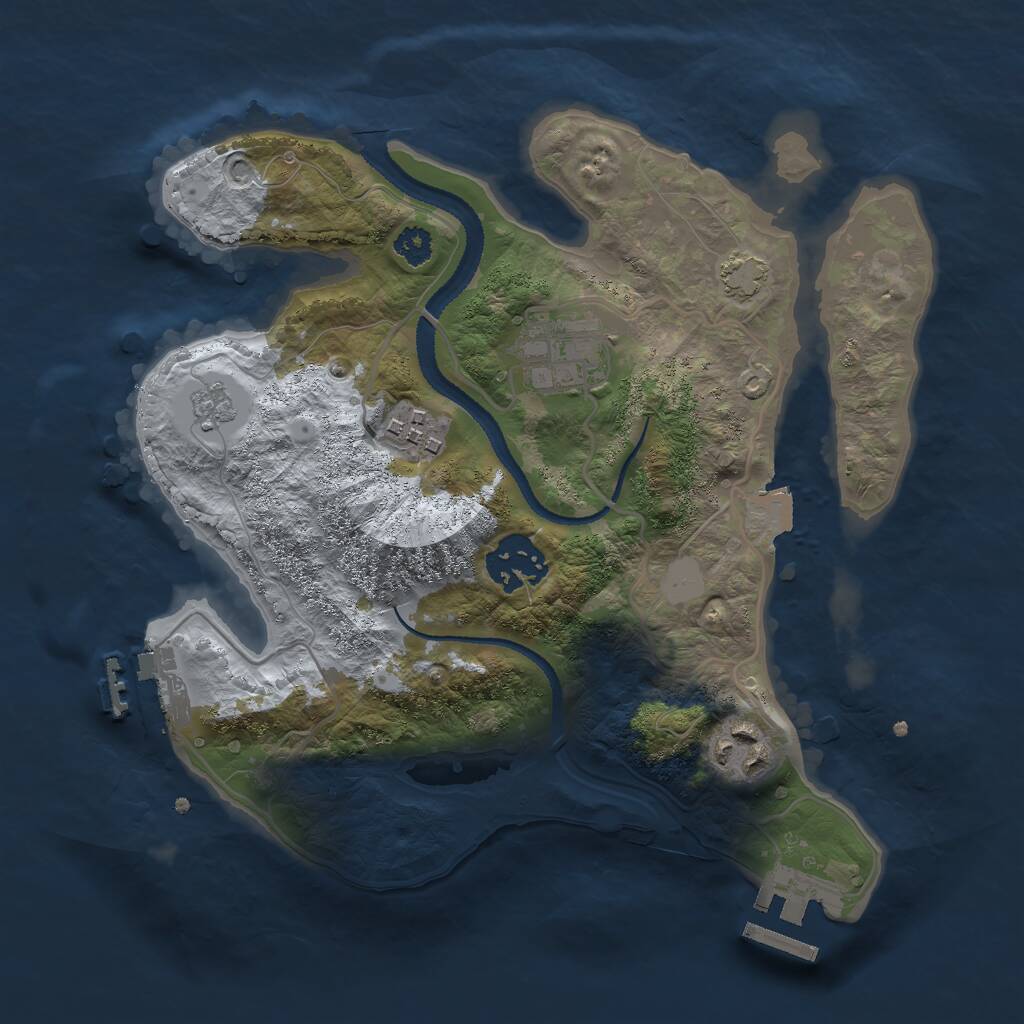 Rust Map: Procedural Map, Size: 2700, Seed: 1763208128, 9 Monuments