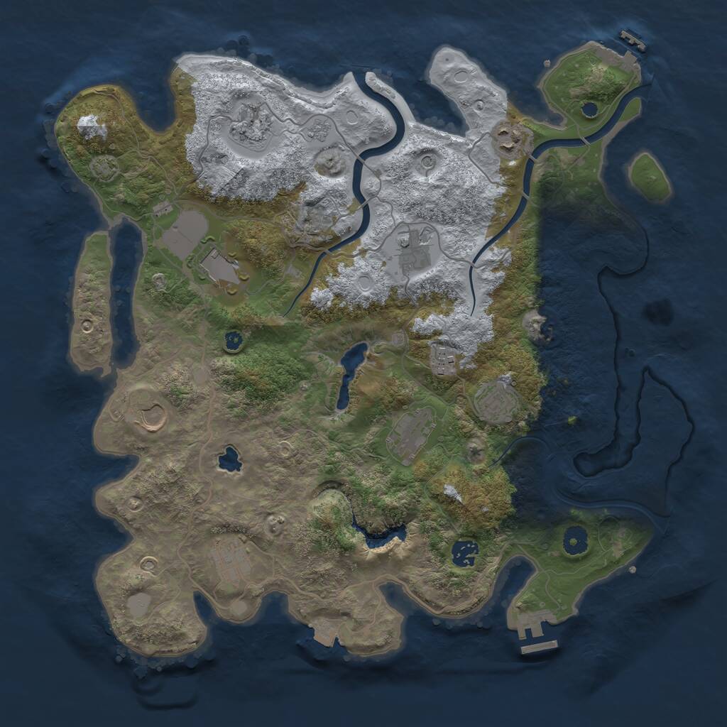 Rust Map: Procedural Map, Size: 4000, Seed: 1330560669, 16 Monuments