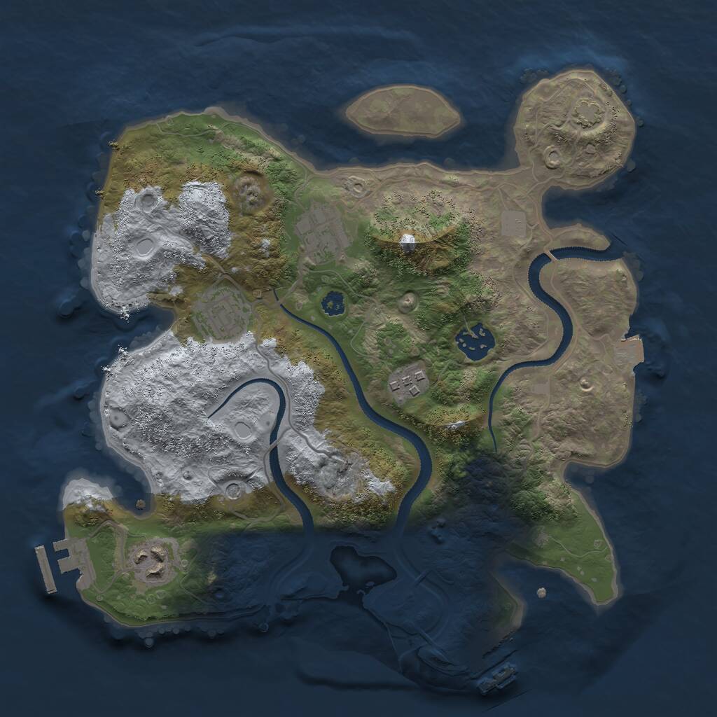 Rust Map: Procedural Map, Size: 3000, Seed: 3243242, 10 Monuments