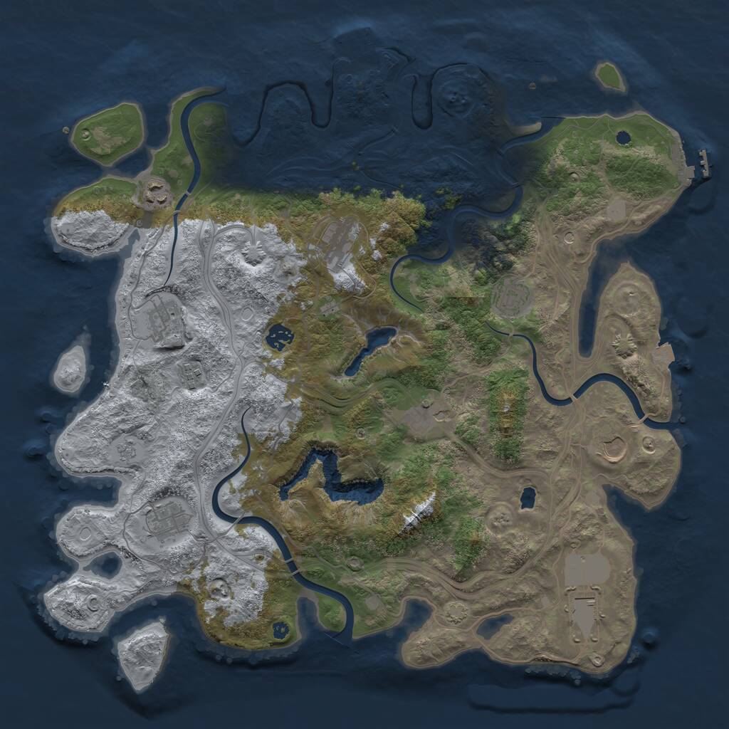 Rust Map: Procedural Map, Size: 4250, Seed: 21774, 16 Monuments