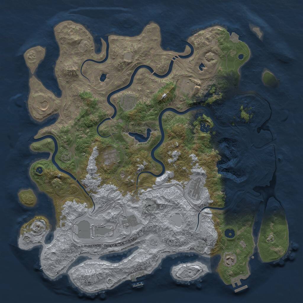 Rust Map: Procedural Map, Size: 4500, Seed: 1583235, 16 Monuments