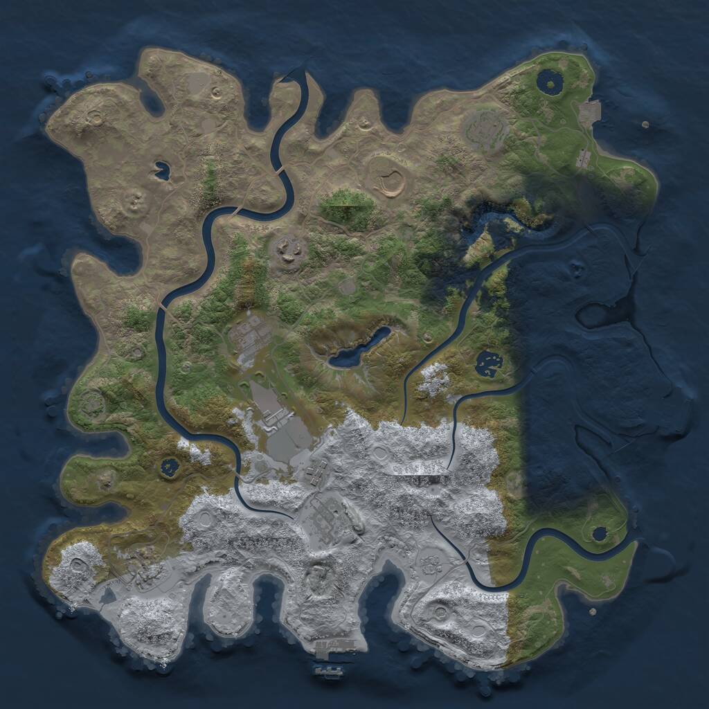 Rust Map: Procedural Map, Size: 4000, Seed: 1078945612, 15 Monuments