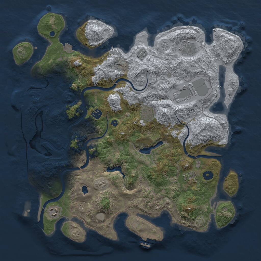 Rust Map: Procedural Map, Size: 4000, Seed: 65756, 13 Monuments