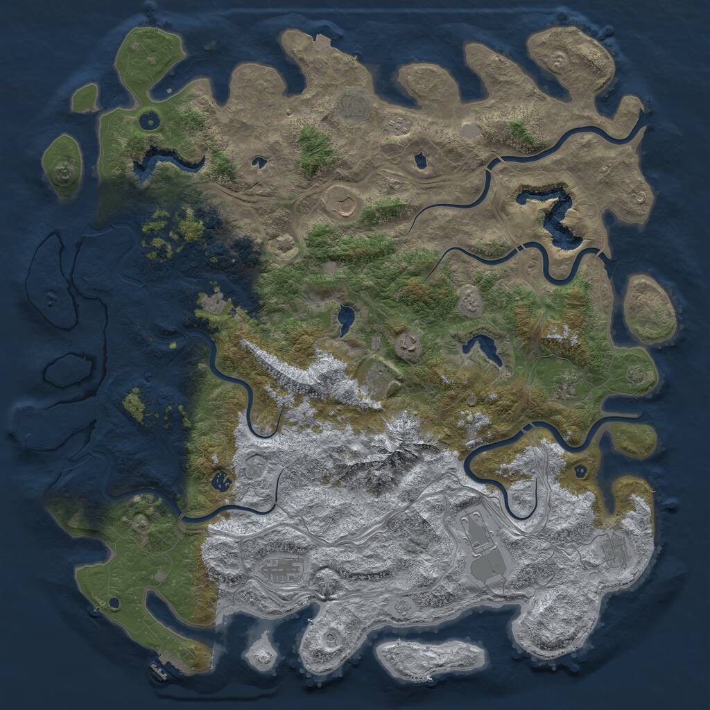 Rust Map: Procedural Map, Size: 5500, Seed: 26927, 17 Monuments