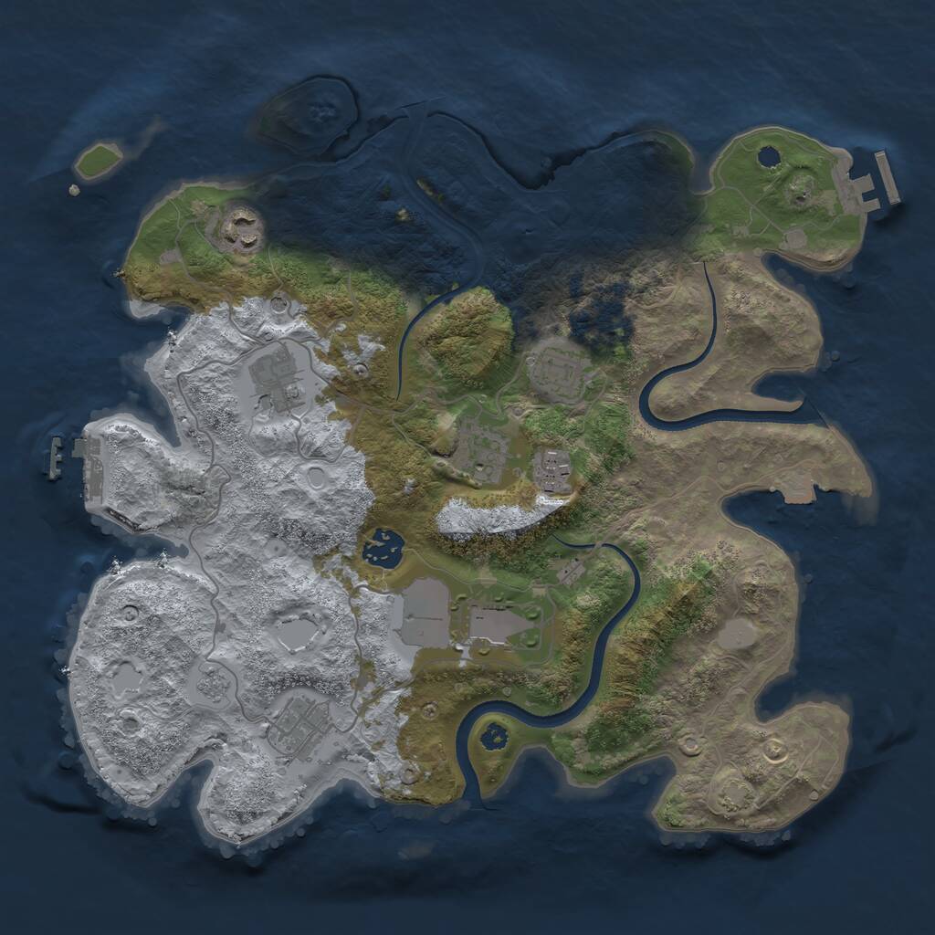 Rust Map: Procedural Map, Size: 3500, Seed: 425251, 14 Monuments