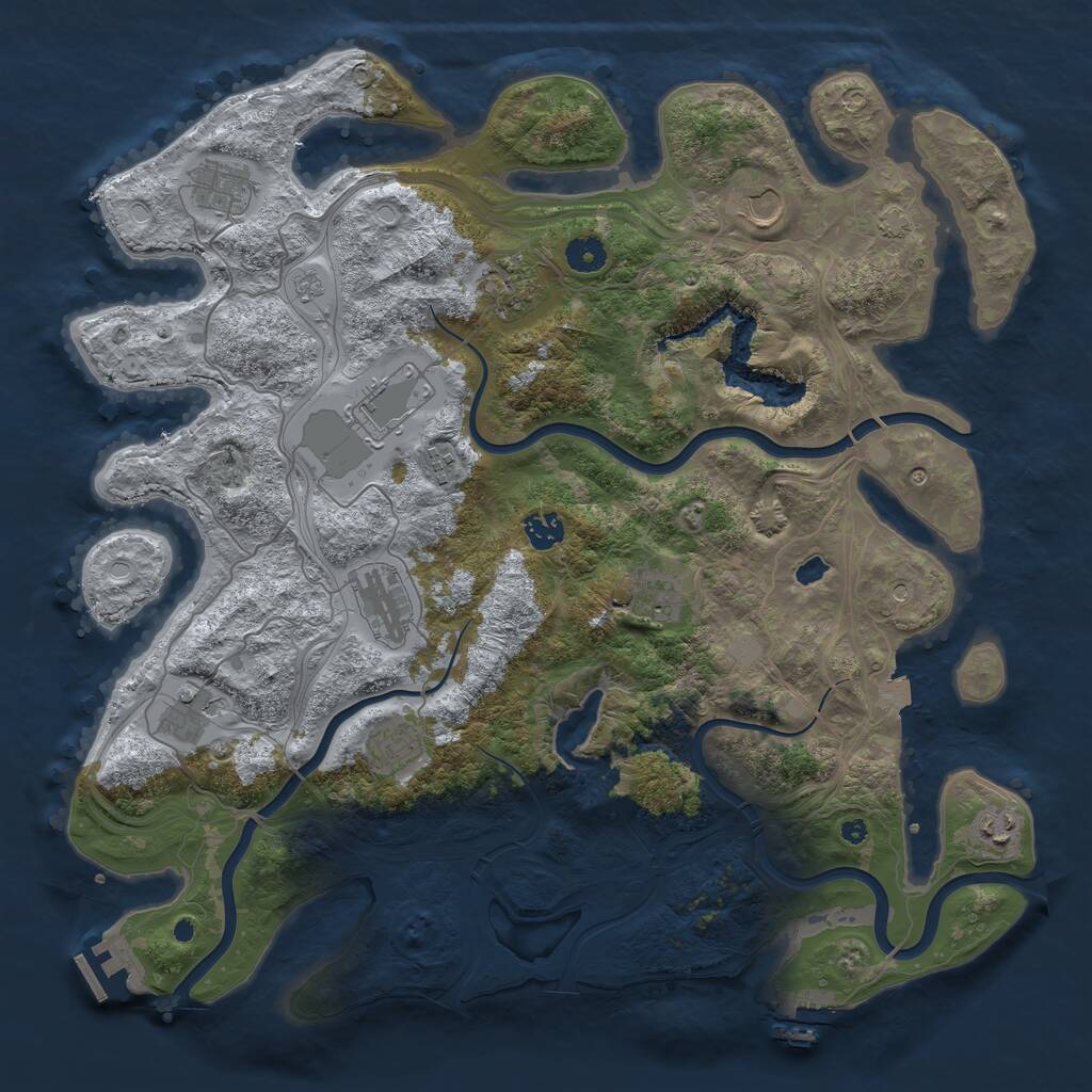 Rust Map: Procedural Map, Size: 4250, Seed: 1830, 17 Monuments