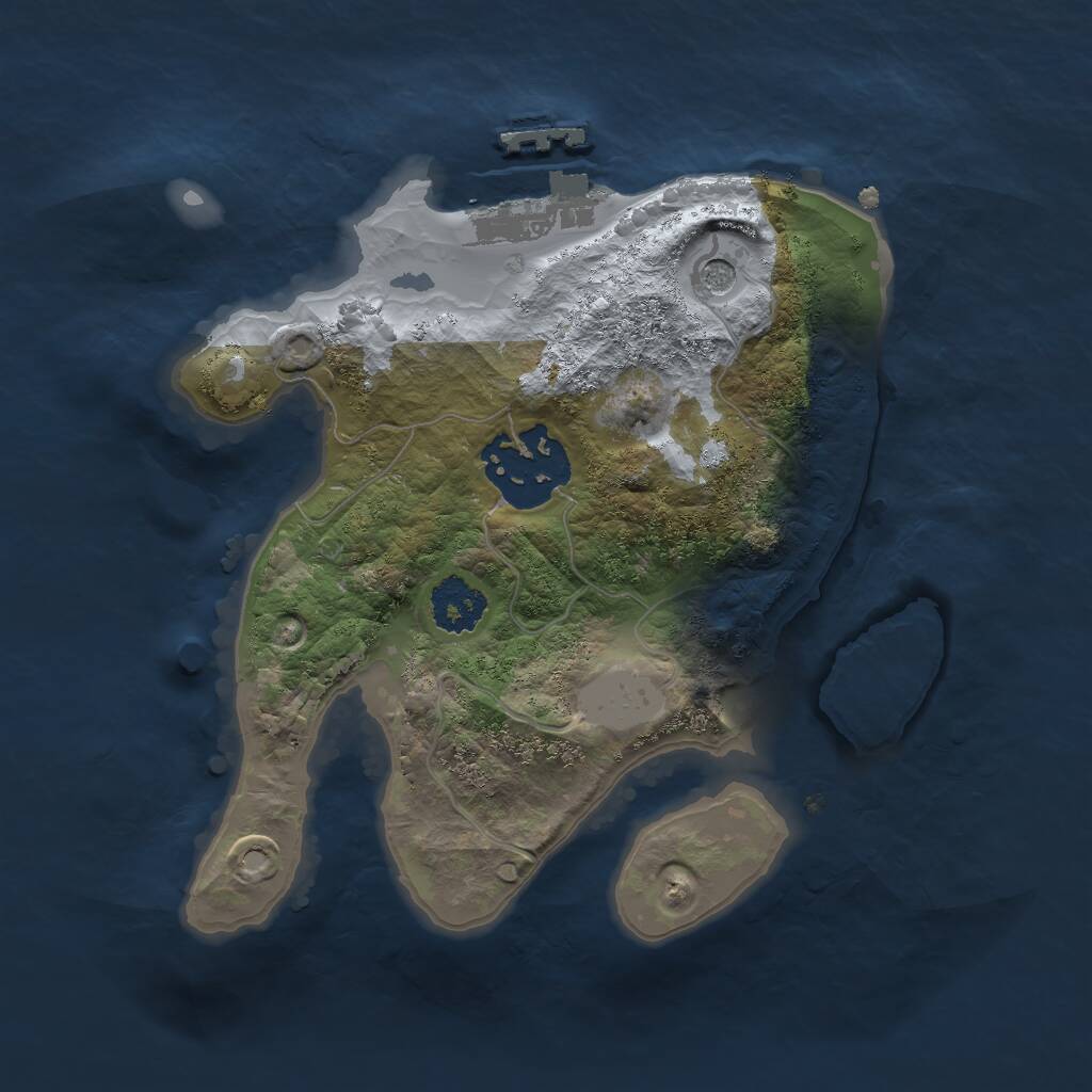 Rust Map: Procedural Map, Size: 2000, Seed: 21579256, 4 Monuments