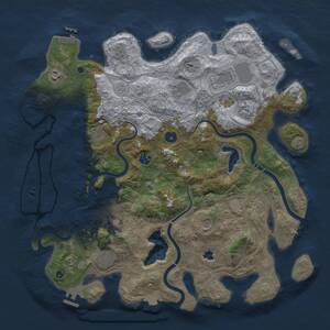 Thumbnail Rust Map: Procedural Map, Size: 4250, Seed: 1338791499, 16 Monuments