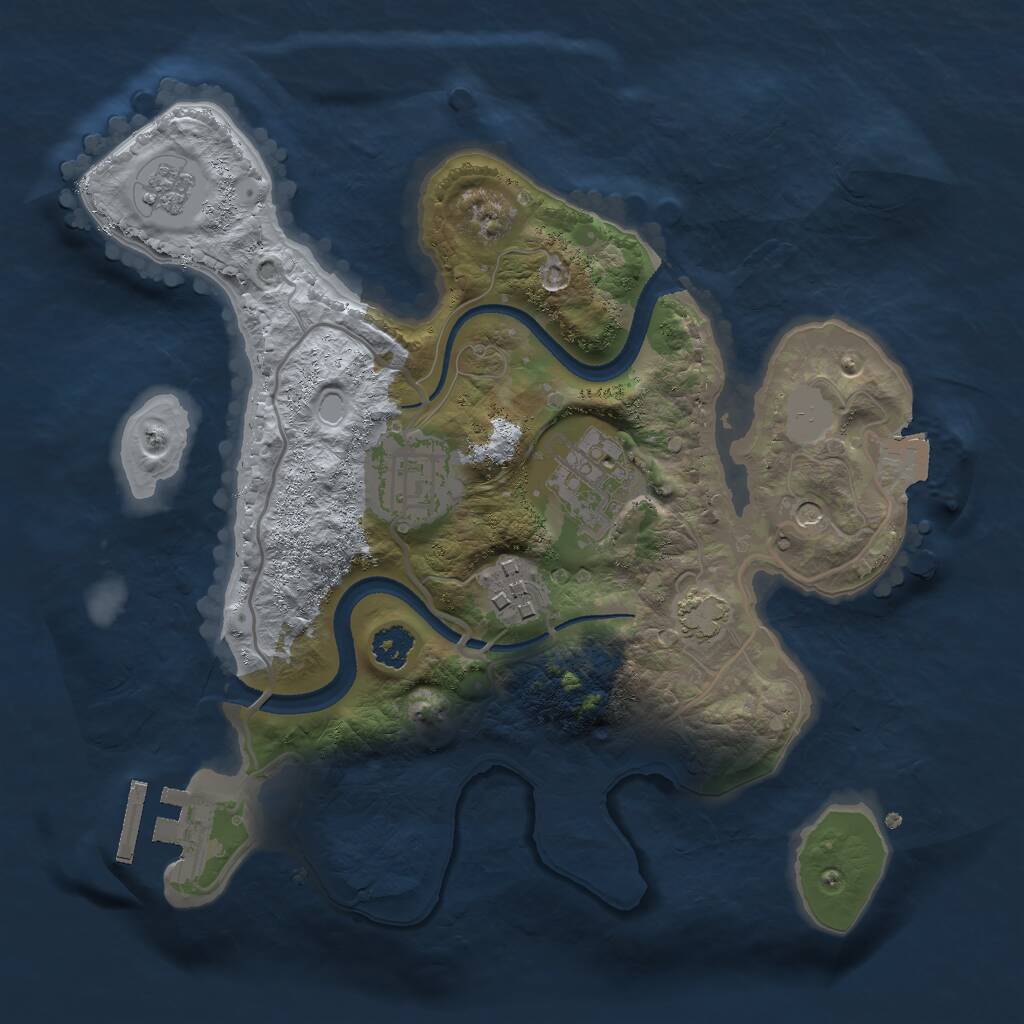 Rust Map: Procedural Map, Size: 2500, Seed: 1339, 8 Monuments