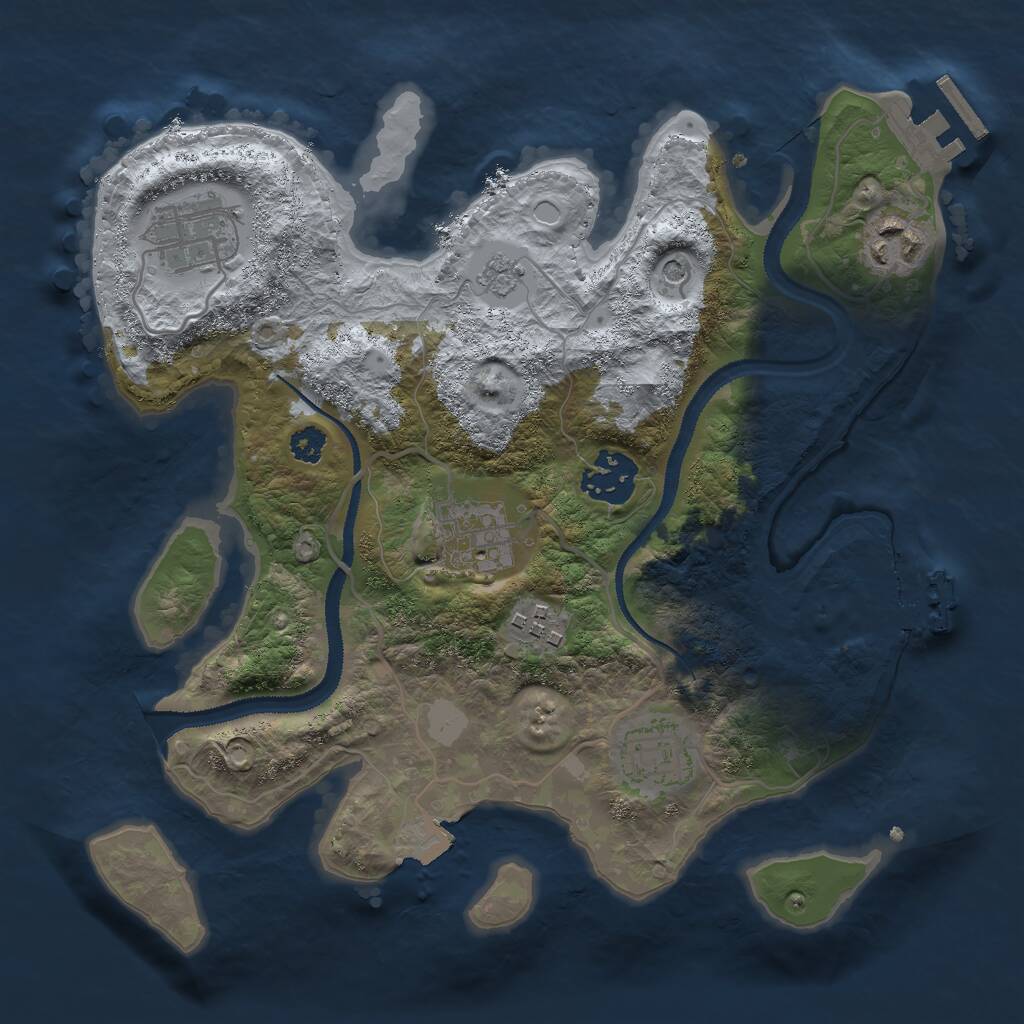 Rust Map: Procedural Map, Size: 2855, Seed: 17762077, 11 Monuments