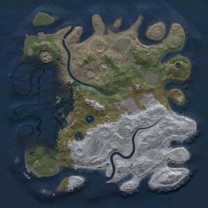 Thumbnail Rust Map: Procedural Map, Size: 3750, Seed: 654498606, 14 Monuments