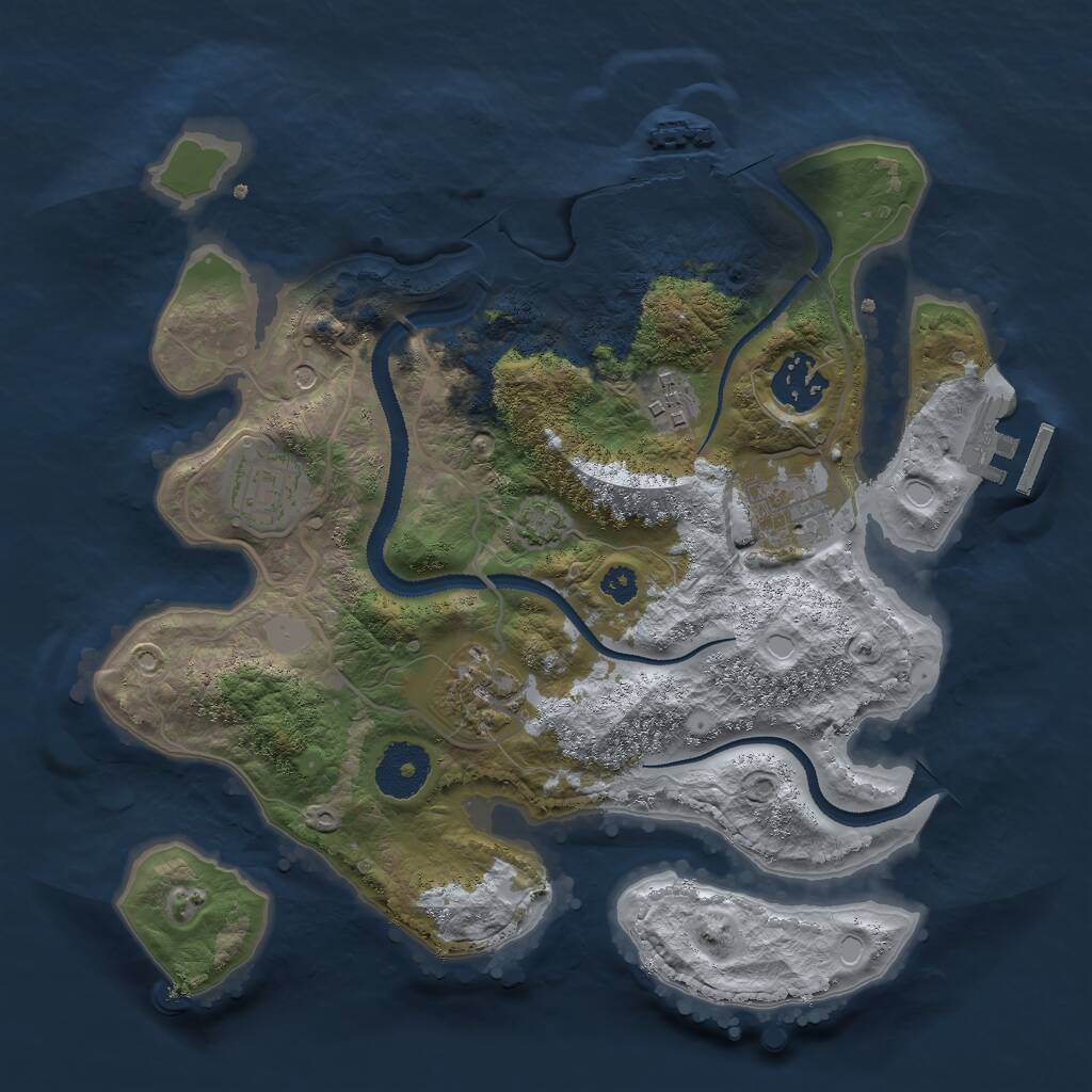 Rust Map: Procedural Map, Size: 3000, Seed: 486799585, 10 Monuments